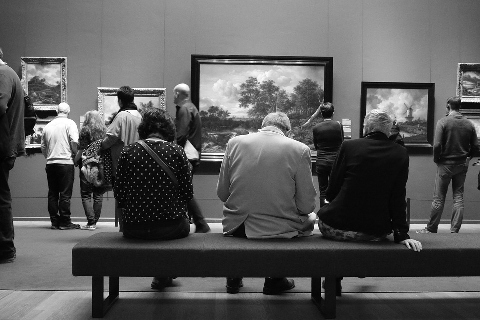 virtual reality definition, Rijksmuseum, Amsterdam, Museum, People, Bench, Painting